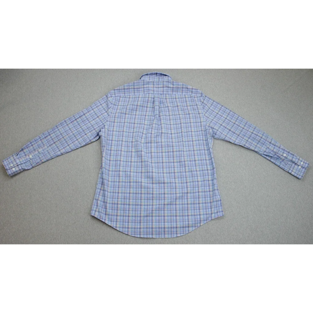 Lauren Ralph‎ Lauren Shirt Mens Large 16 - 34/35 Plaid Cotton Blend Stretch